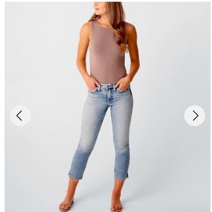 Mid Rise Straight Leg Jeans
